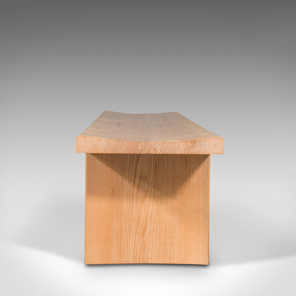 Large Vintage Museum Bench, English, Oak, Dining, Kitchen, Pew, Late 20th, 1980