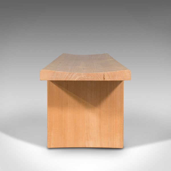 Large Vintage Museum Bench, English, Oak, Dining, Kitchen, Pew, Late 20th, 1980
