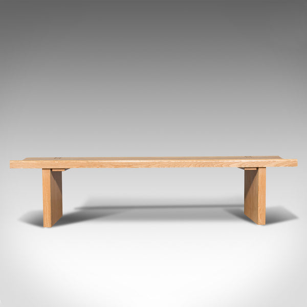 Large Vintage Museum Bench, English, Oak, Dining, Kitchen, Pew, Late 20th, 1980