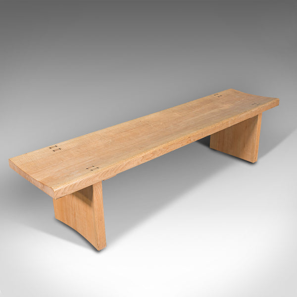 Large Vintage Museum Bench, English, Oak, Dining, Kitchen, Pew, Late 20th, 1980