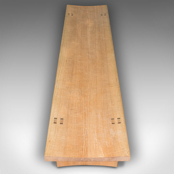 Large Vintage Museum Bench, English, Oak, Dining, Kitchen, Pew, Late 20th, 1980