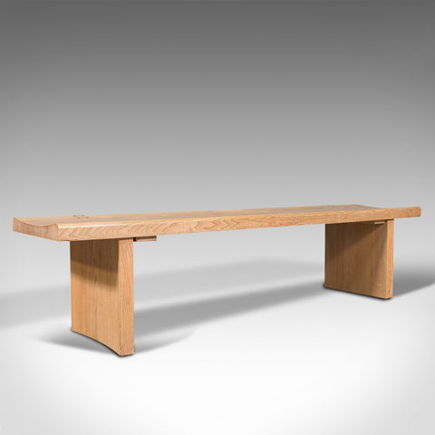 Large Vintage Bench, English, Oak, Dining, Kitchen, Seat, Late 20th, Circa 1980