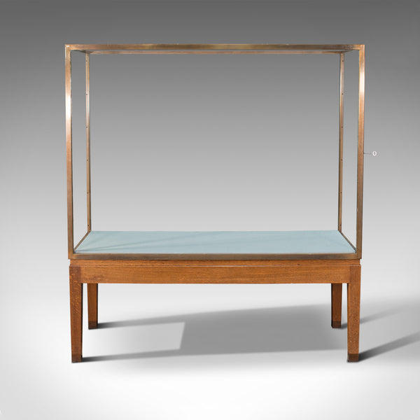 Large Antique Museum Display Case, English, Bronze, Oak, Showcase Cabinet, 1910