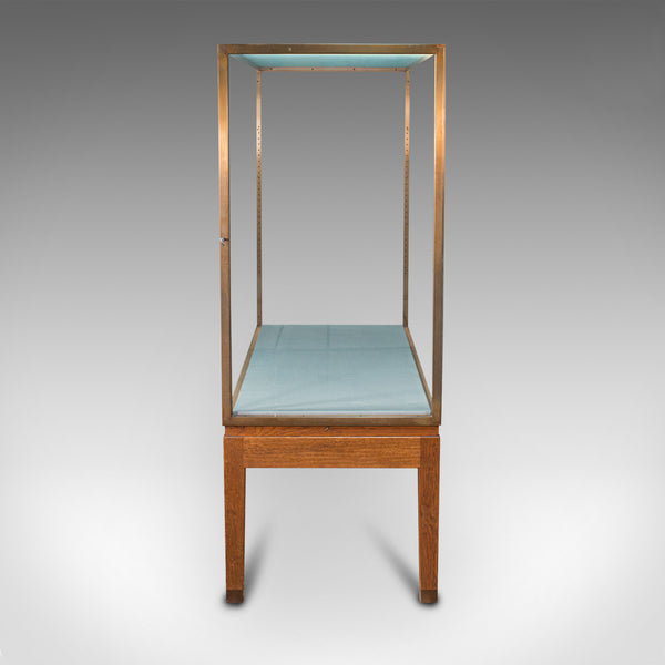 Large Antique Museum Display Case, English, Bronze, Oak, Showcase Cabinet, 1910