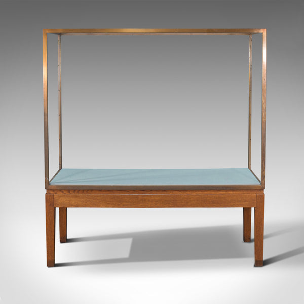 Large Antique Museum Display Case, English, Bronze, Oak, Showcase Cabinet, 1910