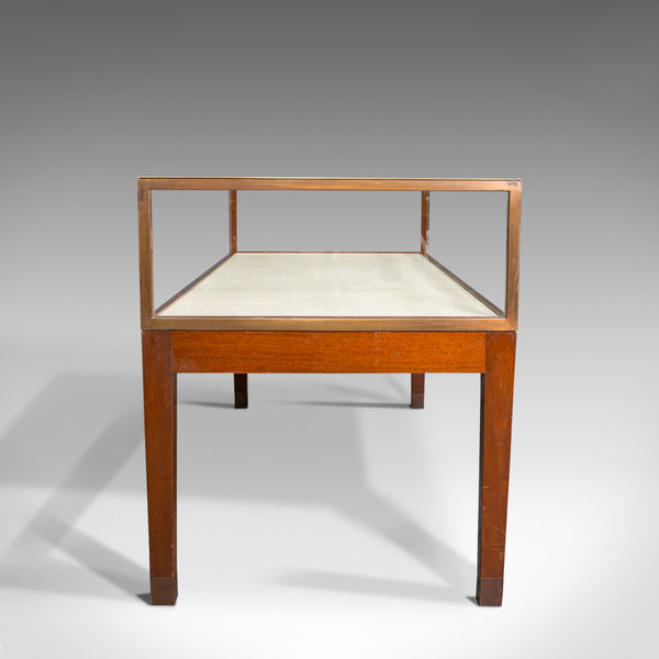 Antique Desktop Showcase, English, Bronze, Mahogany, Display Cabinet, Edwardian