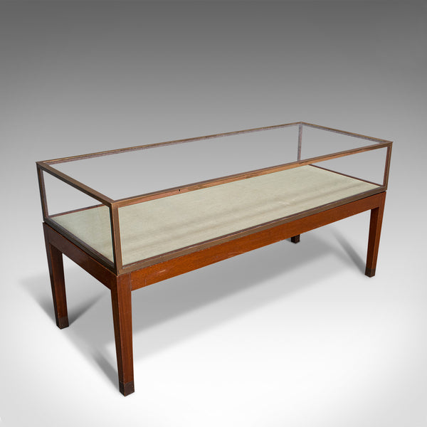 Antique Desktop Showcase, English, Bronze, Mahogany, Display Cabinet, Edwardian