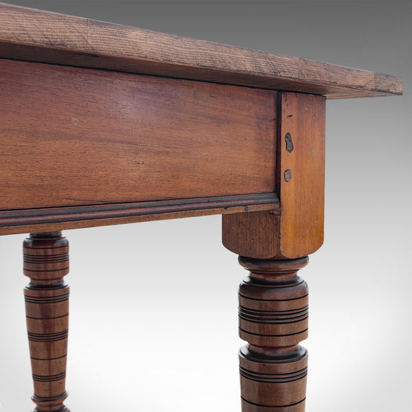 Large Antique Farmhouse Table, English, Mahogany, Pine, Dining, Kitchen, C.1900