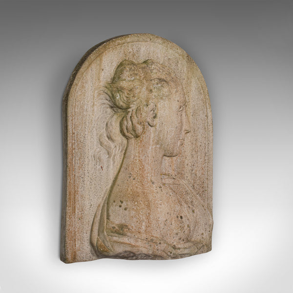 Antique Relief Bust, Italian, Female Masque, Neoclassical, Victorian, Circa 1900
