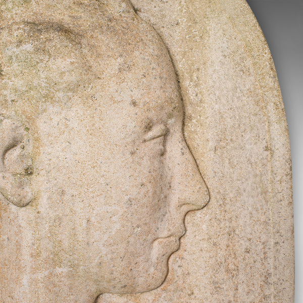 Antique Relief Bust, Italian, Female Masque, Neoclassical, Victorian, Circa 1900
