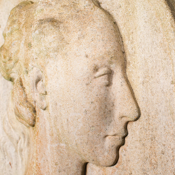 Antique Relief Bust, Italian, Female Masque, Neoclassical, Victorian, Circa 1900