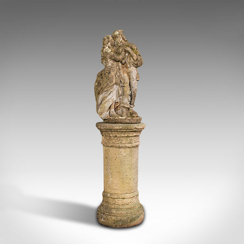 Tall Vintage Statue, English, Garden, Outdoor, Sculpture, Romantic, C.1950