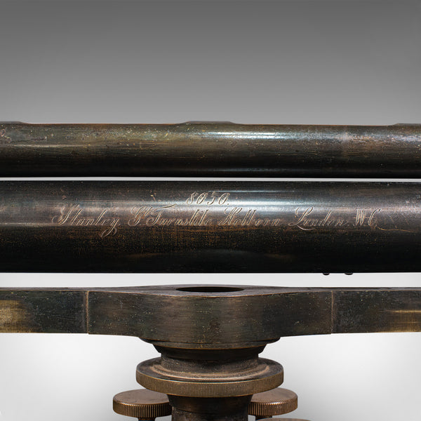 Antique Decorative Dumpy Level, English, Brass, Scientific Instrument, Display