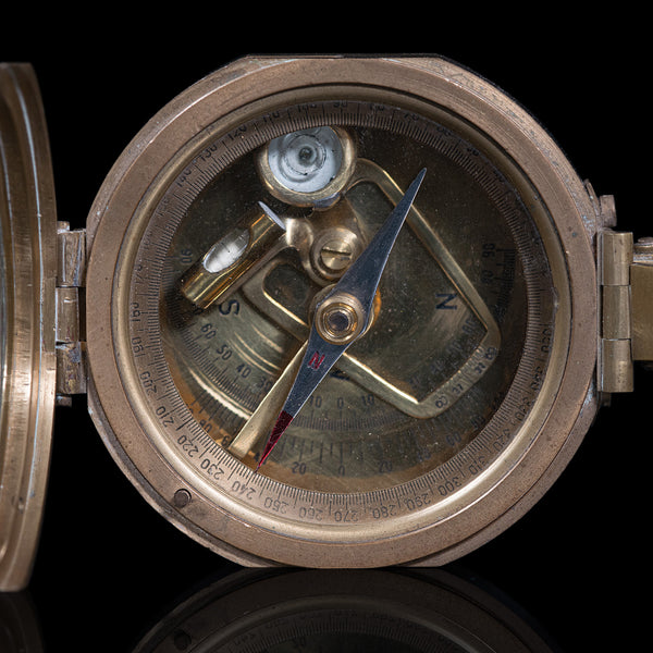 Vintage Pocket Compass, English, Terrestrial, Marine, Navigation, Instrument