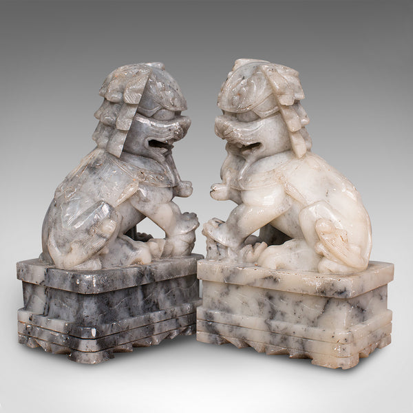 Pair, Antique Decorative Dogs Of Fu, Chinese, Statue, Ornament, Victorian, 1900