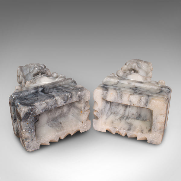 Pair, Antique Decorative Dogs Of Fu, Chinese, Statue, Ornament, Victorian, 1900