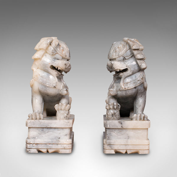 Pair, Antique Decorative Dogs Of Fu, Chinese, Statue, Ornament, Victorian, 1900