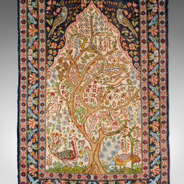 Vintage Tree Of Life Rug, Caucasian, Woven, Small Carpet, Prayer Mat, Art Deco