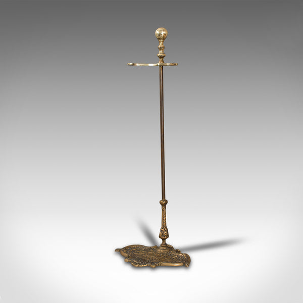 Antique Umbrella Stand, French, Brass, Hallway, Cane, Stick Rack, Art Nouveau