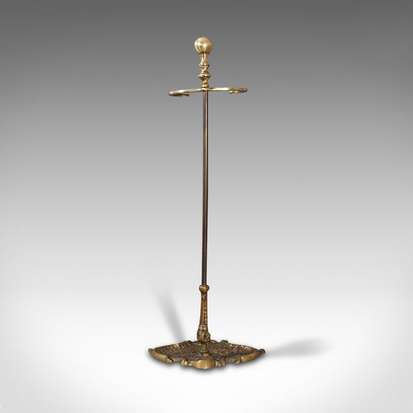 Antique Umbrella Stand, French, Brass, Hallway, Cane, Stick Rack, Art Nouveau