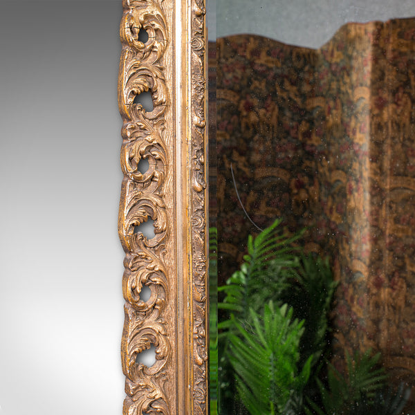 Antique Bevelled Mirror, English, Gilt Gesso, Overmantel, Hall, Victorian, 1900