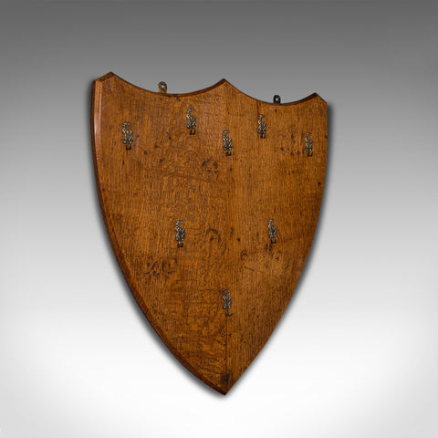 Antique Highland Lodge Key Keep, Scottish, Oak, Hallway Rack, Victorian, C.1850