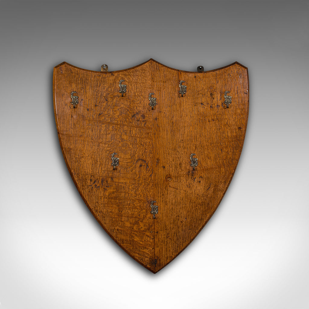 Antique Highland Lodge Key Keep, Scottish Oak, Hallway Rack, Victorian ...