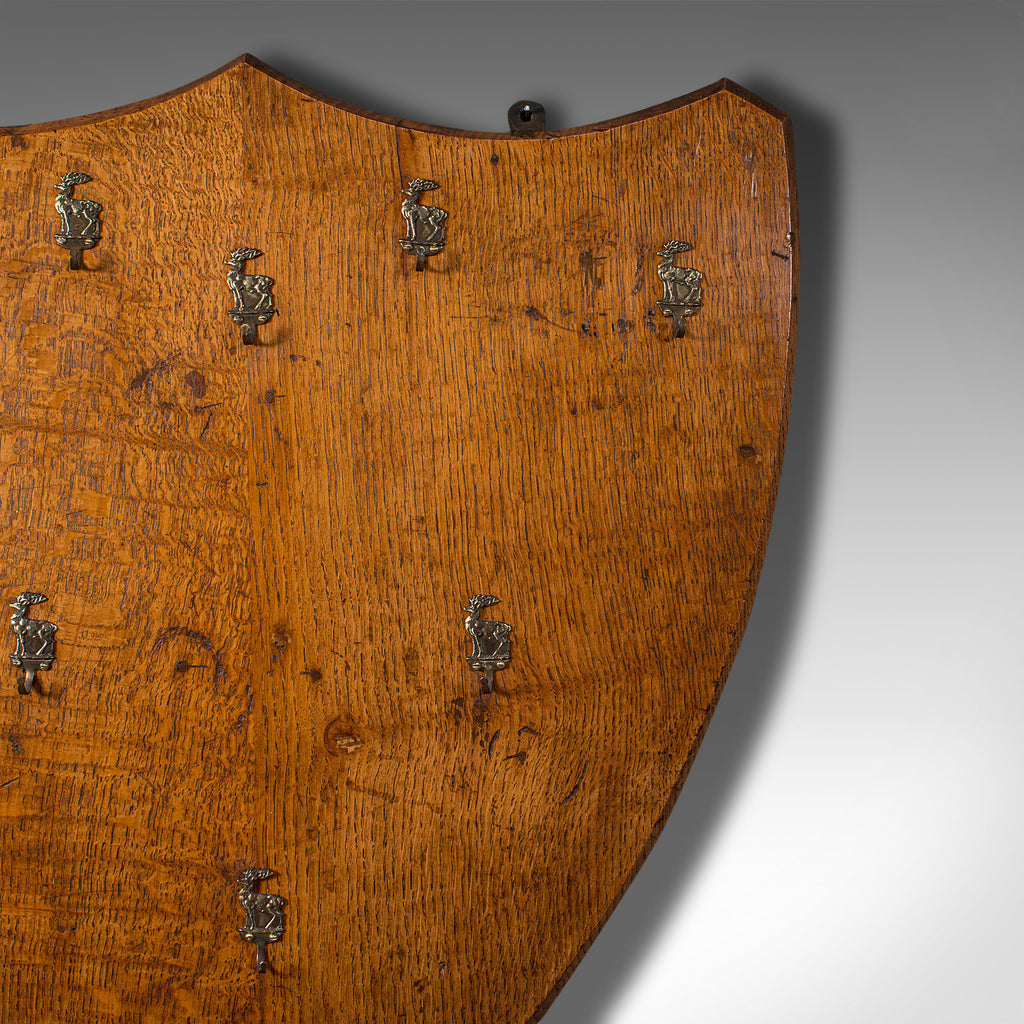 Antique Highland Lodge Key Keep, Scottish Oak, Hallway Rack, Victorian ...