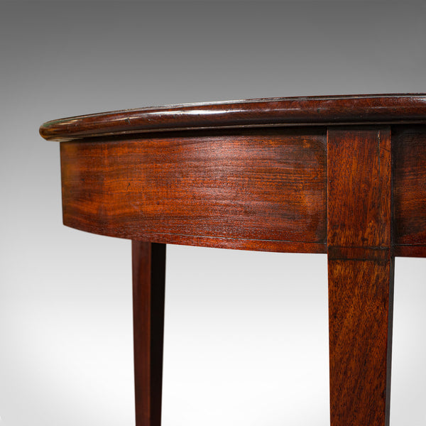 Antique Folding Tea Table, English, Mahogany, Side, Demi Lune, Georgian, C.1800