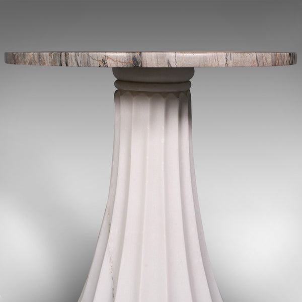 Vintage Decorative Table, English, Marble, Circular, Side, Lamp, Mid 20th, 1960