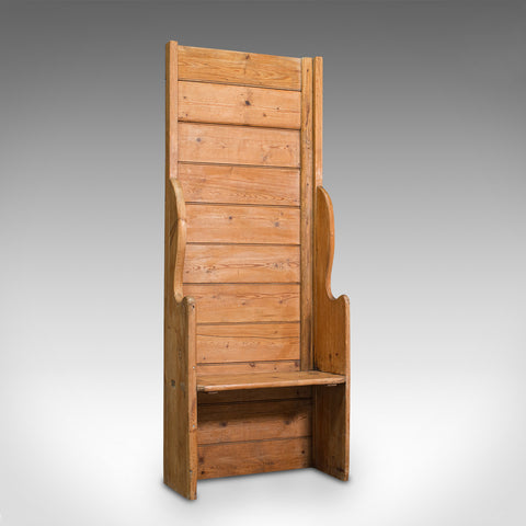 Antique Provincial Settle, English, Pine, Farmhouse Seat, Victorian, Circa 1900