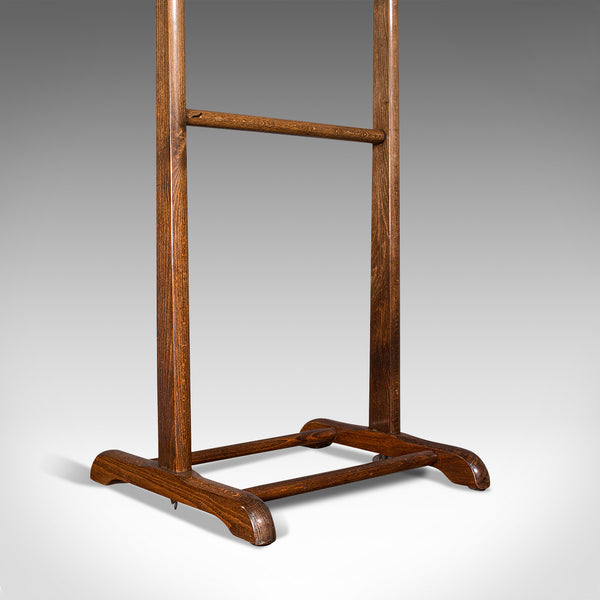 Antique Gentleman's Valet, English, Beech, Bedroom Rack, Nightstand, Edwardian