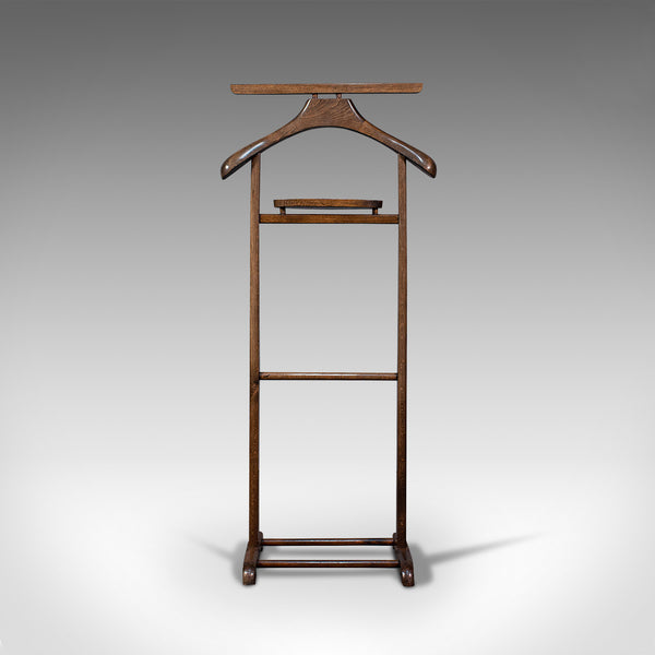Antique Gentleman's Valet, English, Beech, Bedroom Rack, Nightstand, Edwardian
