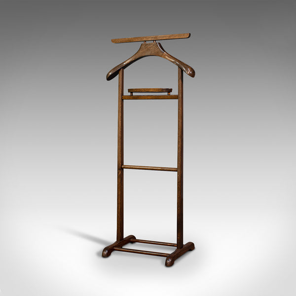 Antique Gentleman's Valet, English, Beech, Bedroom Rack, Nightstand, Edwardian