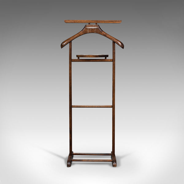 Antique Gentleman's Valet, English, Beech, Bedroom Rack, Nightstand, Edwardian