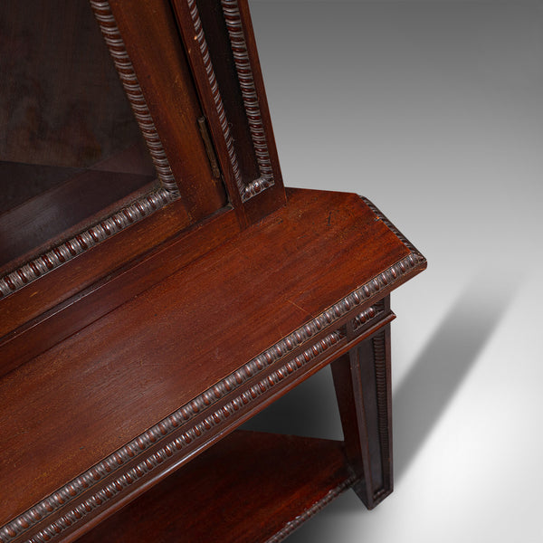 Tall Antique Corner Cabinet On Stand, English, Mahogany, Display Cupboard, 1900