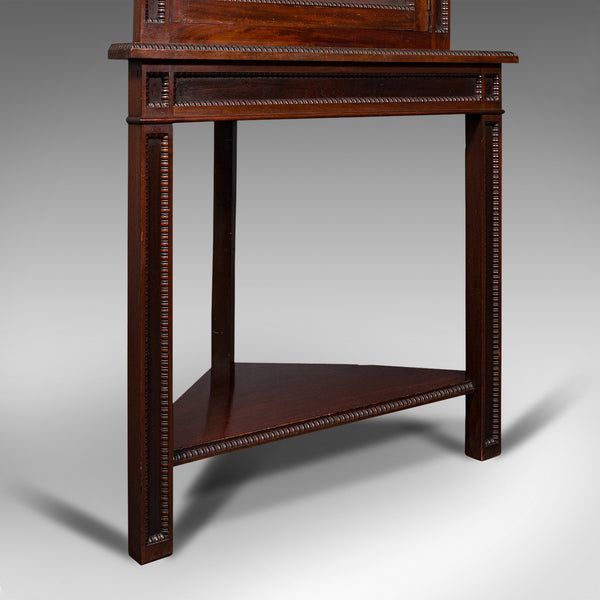 Tall Antique Corner Cabinet On Stand, English, Mahogany, Display Cupboard, 1900
