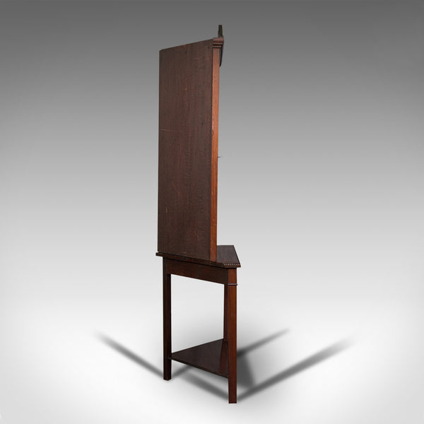 Tall Antique Corner Cabinet On Stand, English, Mahogany, Display Cupboard, 1900