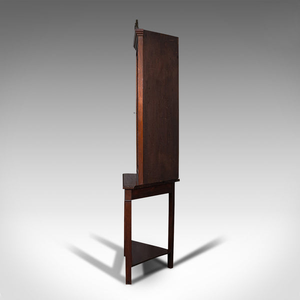 Tall Antique Corner Cabinet On Stand, English, Mahogany, Display Cupboard, 1900