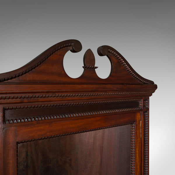 Tall Antique Corner Cabinet On Stand, English, Mahogany, Display Cupboard, 1900