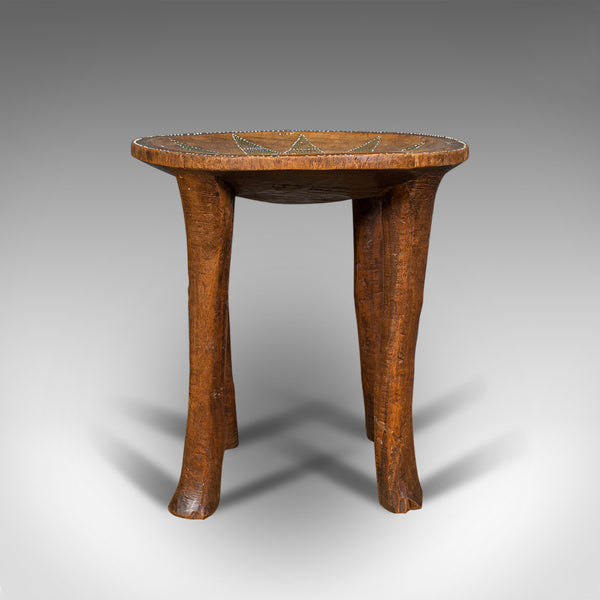 Small Antique Tribal Side Table, Australian, Lamp, Stool, Late Victorian, C.1900