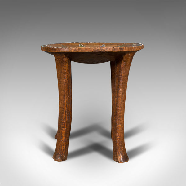Small Antique Tribal Side Table, Australian, Lamp, Stool, Late Victorian, C.1900