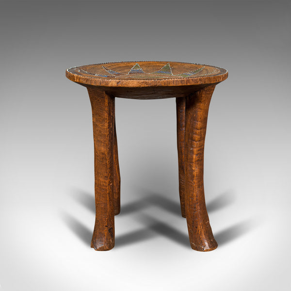 Small Antique Tribal Side Table, Australian, Lamp, Stool, Late Victorian, C.1900