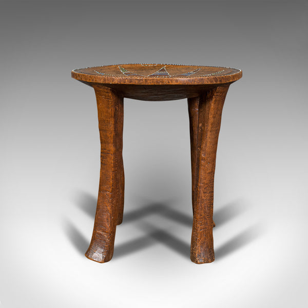 Small Antique Tribal Side Table, Australian, Lamp, Stool, Late Victorian, C.1900