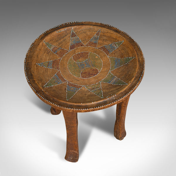 Small Antique Tribal Side Table, Australian, Lamp, Stool, Late Victorian, C.1900