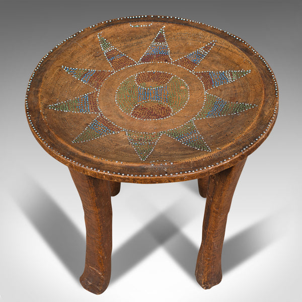 Small Antique Tribal Side Table, Australian, Lamp, Stool, Late Victorian, C.1900