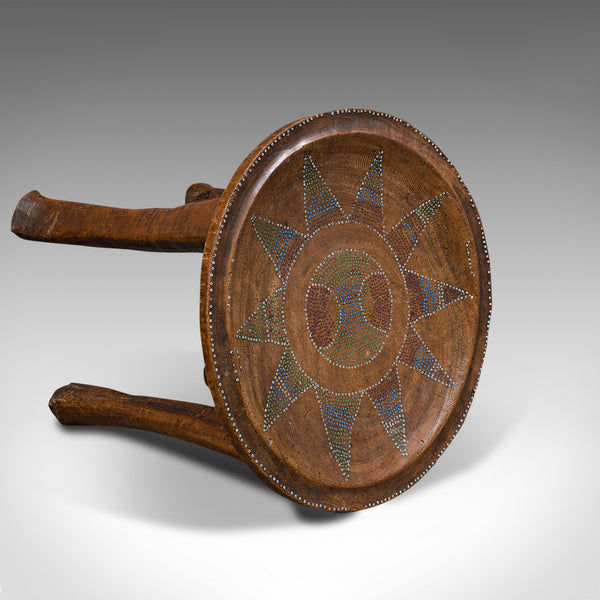 Small Antique Tribal Side Table, Australian, Lamp, Stool, Late Victorian, C.1900