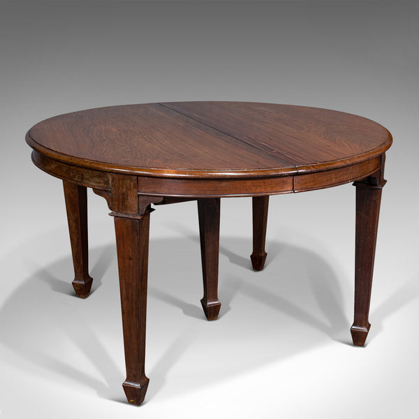 Antique Colonial Campaign Table, Indian, Rosewood, Dining, Extending, Victorian