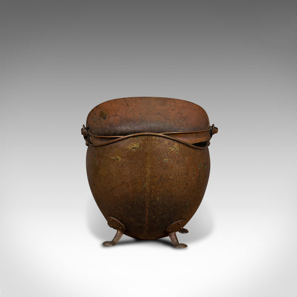 Antique Helmet Scuttle, English, Copper, Coal Basket, Fireplace, Victorian, 1880