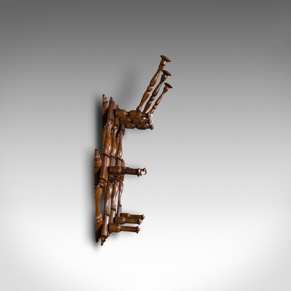 Antique Folding Coat Rack, Scottish, Beech, Hallway, Wall, Hat, Edwardian, 1910